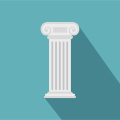 Roman column icon. Flat illustration of roman column vector icon for web