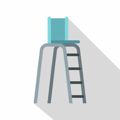 Tennis tower for judges icon. Flat illustration of tennis tower for judges vector icon for web