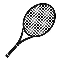 Tennis racket icon. Simple illustration of tennis racket vector icon for web