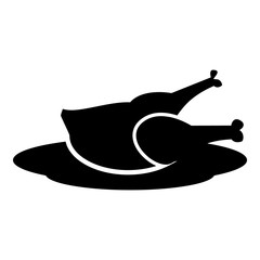 Roasted turkey icon. Simple illustration of turkey vector icon for web