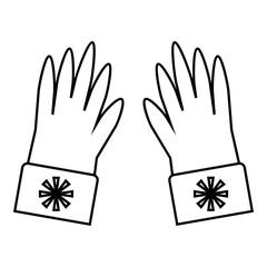Winter gloves icon. Outline illustration of winter gloves vector icon for web