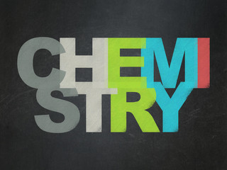 Education concept: Chemistry on School board background