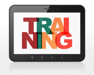 Education concept: Tablet Pc Computer with Training on  display