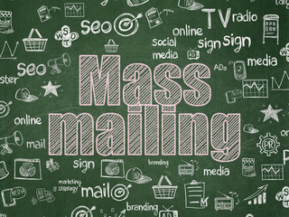 Marketing concept: Mass Mailing on School board background