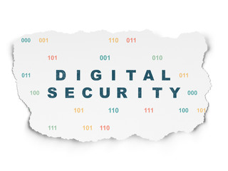 Privacy concept: Digital Security on Torn Paper background