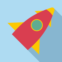 Rocket icon. Flat illustration of rocket vector icon for web
