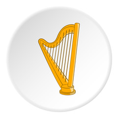 Harp icon. Cartoon illustration of harp vector icon for web