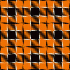 Halloween Tartan Seamless Pattern.