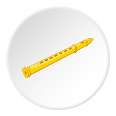 Flute icon. Cartoon illustration of flute vector icon for web