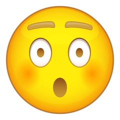 Surprised emoticon icon. Cartoon illustration of emoticon vector icon for web design
