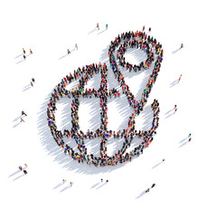 globe map pointer people 3d