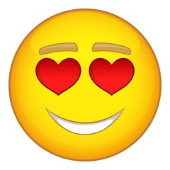 Fototapeta premium In love emoticon icon. Cartoon illustration of emoticon vector icon for web design