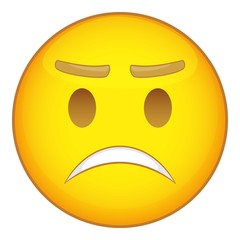 Angry emoticon icon. Cartoon illustration of emoticon vector icon for web design