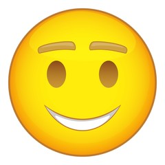 Smiling happy emoticon icon. Cartoon illustration of emoticon vector icon for web design