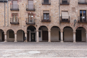 Fototapeta na wymiar Arche in the Main square in Siguenza, Guadalajara province, Castilla y Leon, Spain