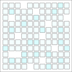 Ladrilho com quadrados pequenos em tom azul