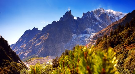Mont Blanc, Courmayeur, Italy - obrazy, fototapety, plakaty