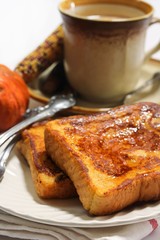 Pumpkin French Toast served with Pumpkin Latte