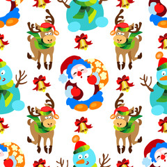 seamless pattern with Christmas decorations