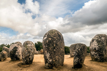 Almendres cromlech. Evora, Portugal. 
It is one of the most important megalithic monuments of the...