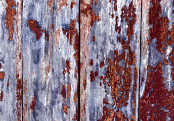 Weathred blue wooden planks.