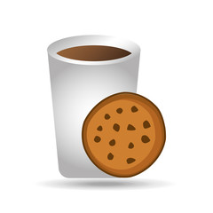 big cup coffee cookie bakery icon design graphic vector illustration