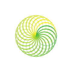 Eco icon green abstract symbol. Vector illustration isolated on the light background. Fashion graphic design. Beauty concept. Vivid colors plant logo. Smooth shape. Plain flat style colors.