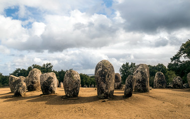 Almendres cromlech. Evora, Portugal. 
It is one of the most important megalithic monuments of the...