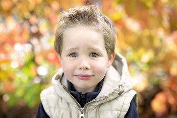 Fototapeta premium boy in autumn season in a park