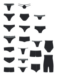 Silhouettes of women's panties