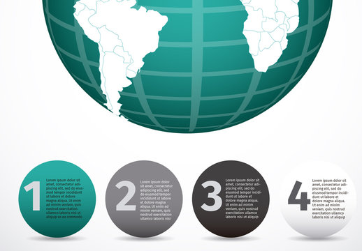 Green Global Modern Circular Elements. Business Data Infographics