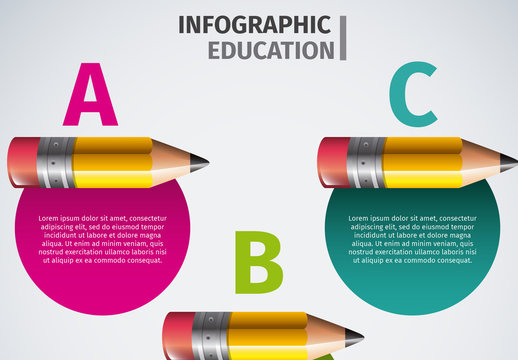 Colorful Educational Pencil Infographic Template for Schools