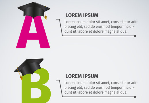Pink Green And Cyan Alphabet Graduation Education Infographic Template