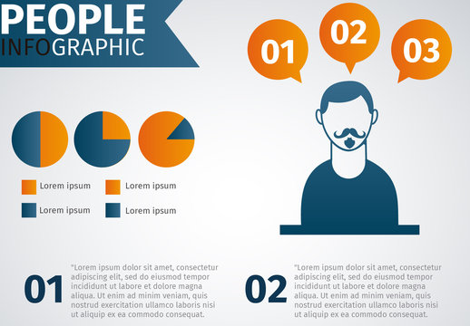 Minimalist People Data and Statistics Infographic Template