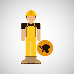 character construction man with whellbarrow vector illustration eps 10