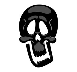 Skull face illustration isolated on white background.