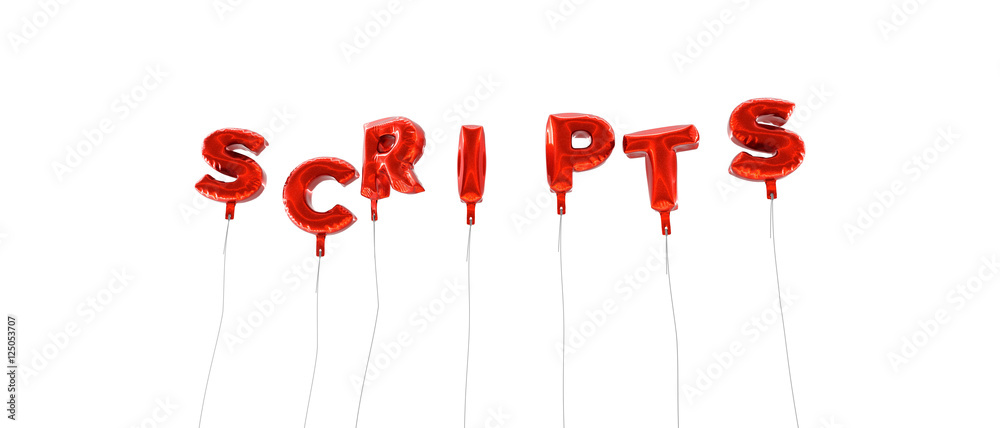 Fototapete scripts - word made from red foil balloons - 3d rendered. can be used for an online banner ad or a p