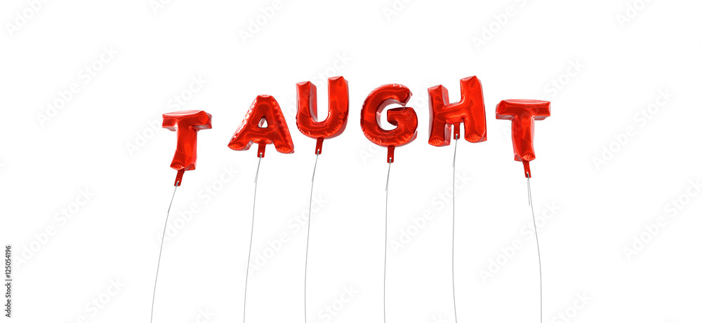 Fototapete taught - word made from red foil balloons - 3d rendered. can be used for an online banner ad or a pr