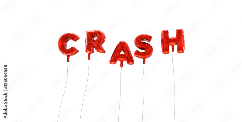 Fototapete crash - word made from red foil balloons - 3d rendered. can be used for an online banner ad or a pri
