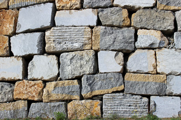 Pared de piedra de granito