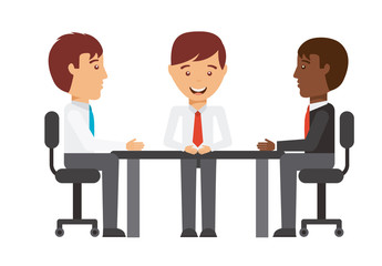 Businessmen Teamwork Icon Set