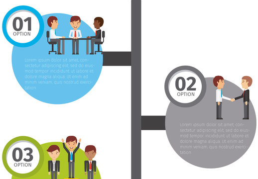 Businessmen Process Infographic with Editable Text