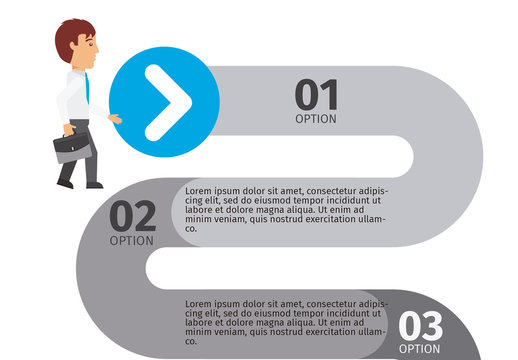Businessman Process Infographic with Editable Text