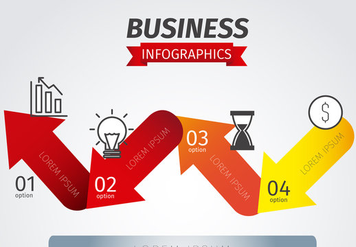 Arrow Design Business Infographic with Editable Text