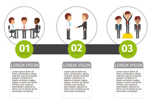 Businessmen Infographic with Editable Text