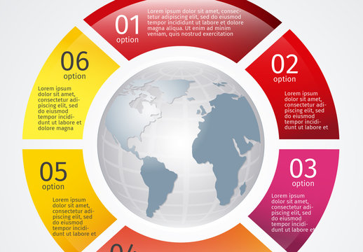 Circular Stages and Planet Infographic with Editable Text