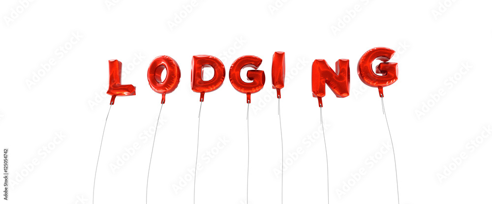 Fototapete lodging - word made from red foil balloons - 3d rendered. can be used for an online banner ad or a p
