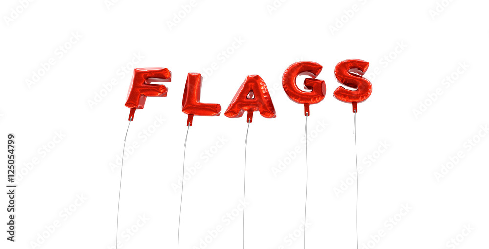 Fototapete flags - word made from red foil balloons - 3d rendered. can be used for an online banner ad or a pri