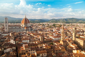 Fototapeta na wymiar Florence cityscape with Duomo Santa Maria Del Fiore 