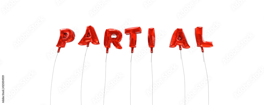 Fototapete partial - word made from red foil balloons - 3d rendered. can be used for an online banner ad or a p